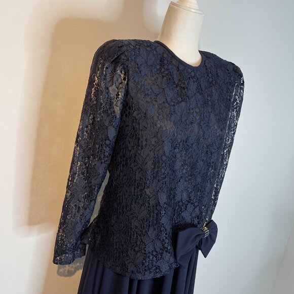 In the Mood Vintage Navy Evening Dress size 12 - Picture 5 of 5